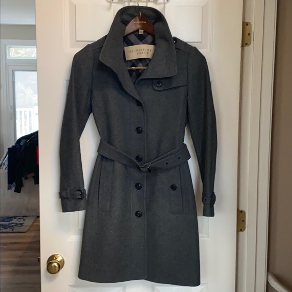 Burberry Brit Wool Cashmere Trench Coat